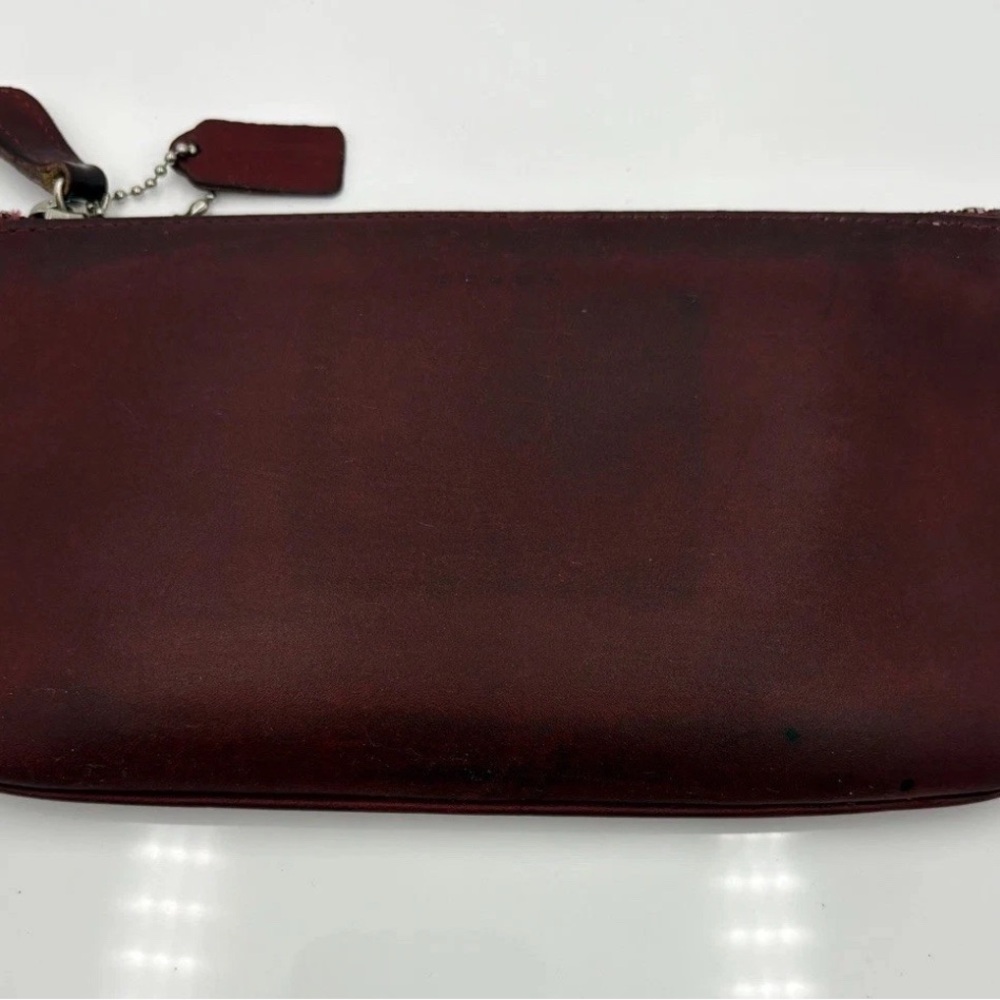 Vintage Coach Flat Card Wallet Skinny Case Red Glovetanned Leather - Picture 12 of 12
